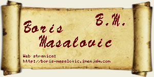 Boris Masalović vizit kartica